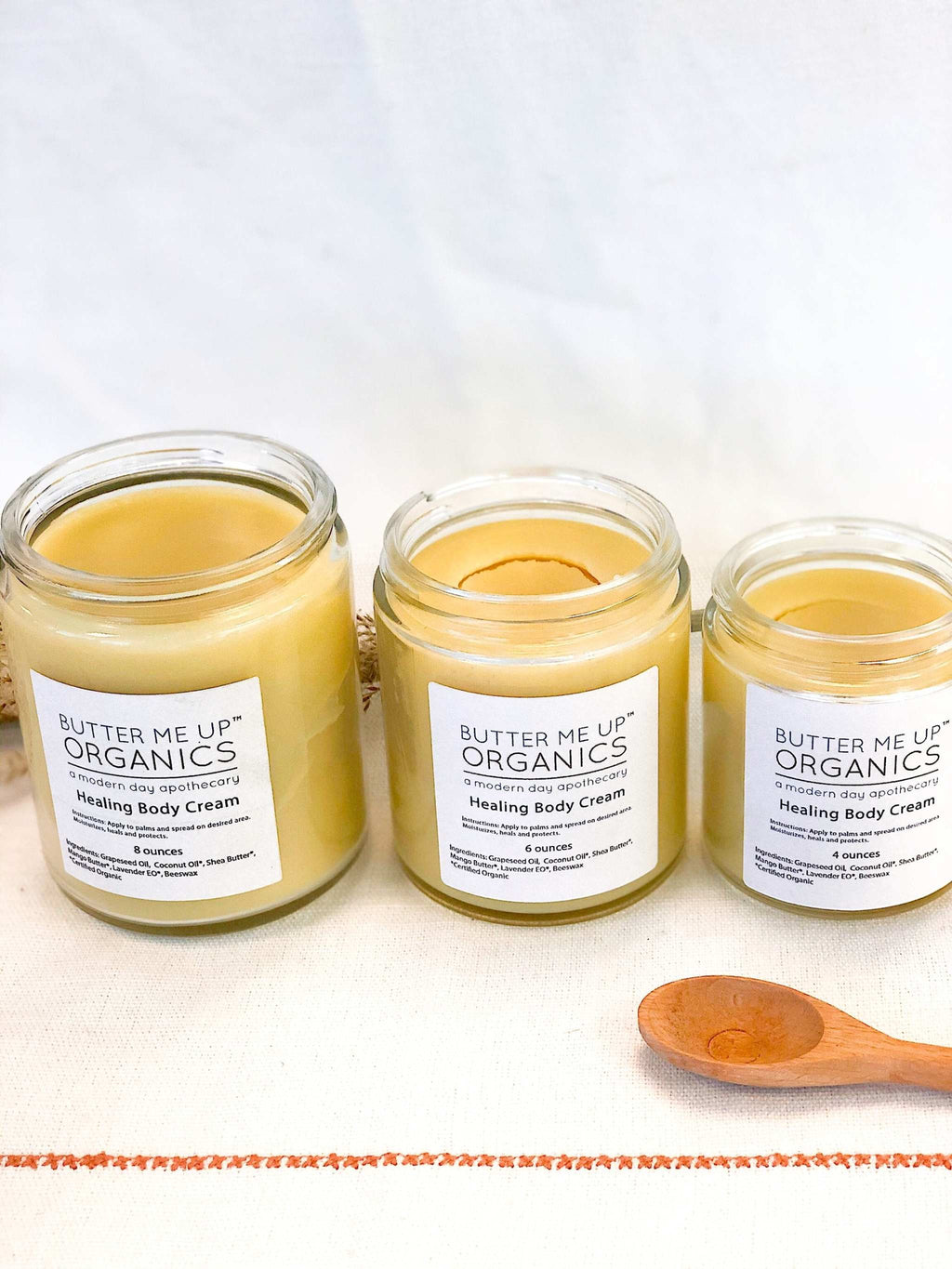 Healing Body Cream in glass jar with metal lid for dry skin moisturizing and healing
