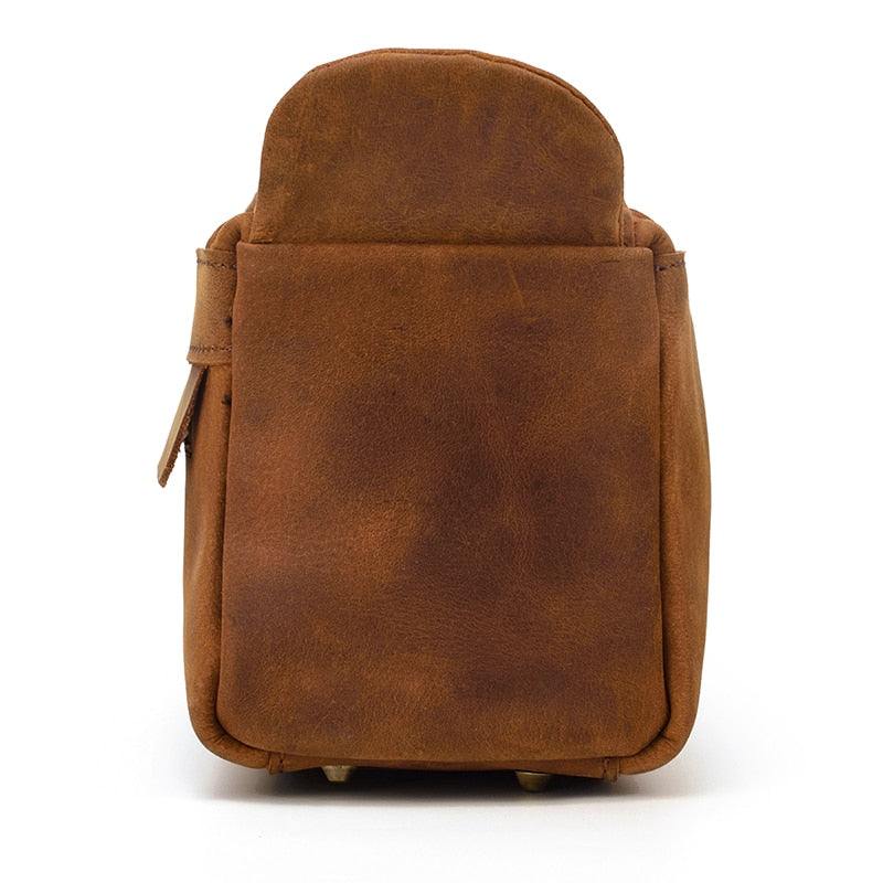 Handmade Dado Leather Dopp Kit toiletry bag in durable Crazy Horse leather for organized travel essentials