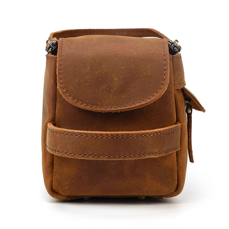 Dado Leather Dopp Kit handmade toiletry bag in durable Crazy Horse leather with multiple pockets for travel organization