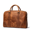 Vintage leather briefcase Bjorn in premium crazy horse leather with adjustable shoulder strap and spacious compartments for laptop and essentials