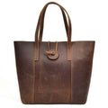 Handcrafted Crazy Horse Leather Tote Bag with ergonomic straps and removable clutch