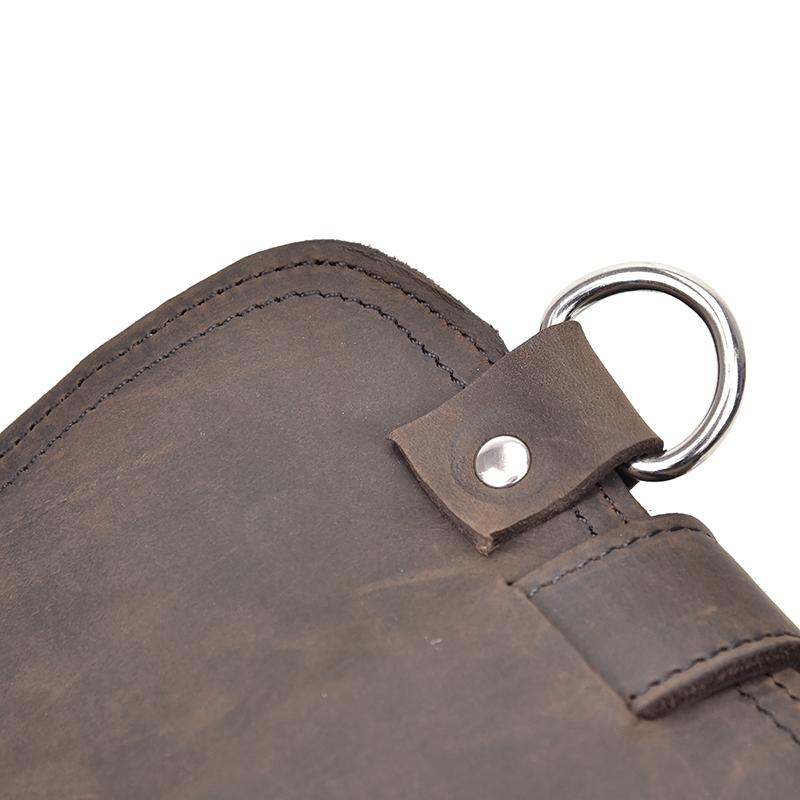Gustav Vintage Leather Messenger Bag in premium crazy horse leather with adjustable shoulder strap and secure buckle closure