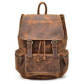 Hagen Backpack vintage genuine leather backpack with front pocket and adjustable straps