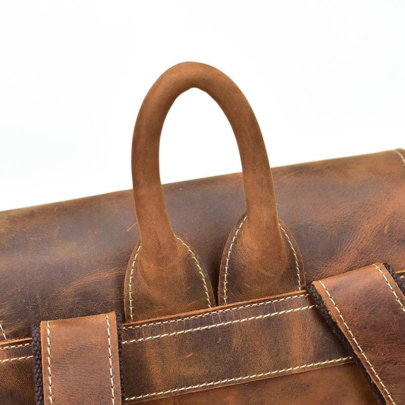 Hagen Backpack vintage genuine leather backpack with adjustable straps and front magnetic pocket