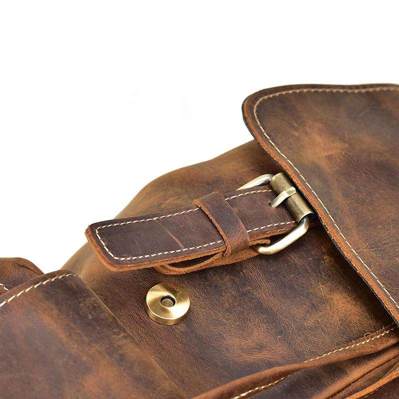 Hagen Backpack vintage genuine leather handmade crazy horse leather durable spacious design