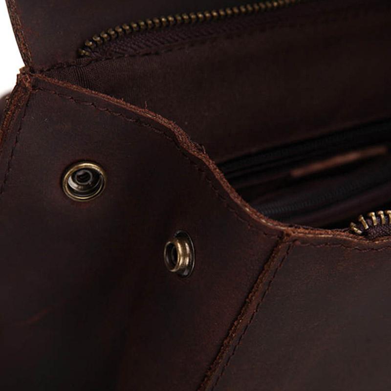 Steel Horse Leather The Gyda vintage leather travel backpack with adjustable straps and secure compartments