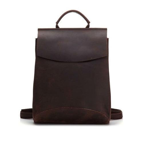 Steel Horse Leather The Gyda vintage leather travel backpack with adjustable straps and multiple pockets