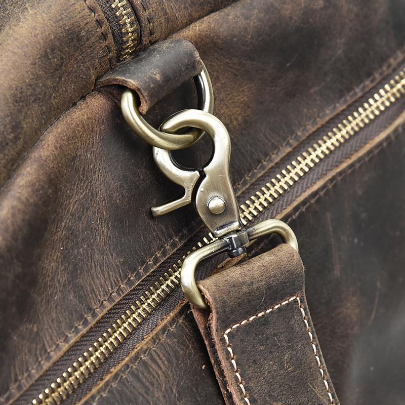 The Colden Leather Duffle Bag large premium crazy horse leather travel bag with cotton lining and multiple pockets