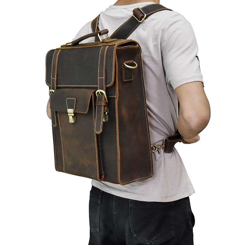 Vali Backpack handmade vintage leather high-quality stylish spacious school work bag