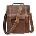 Handmade vintage leather Vali Backpack by Steel Horse Leather with zippered compartments and adjustable straps