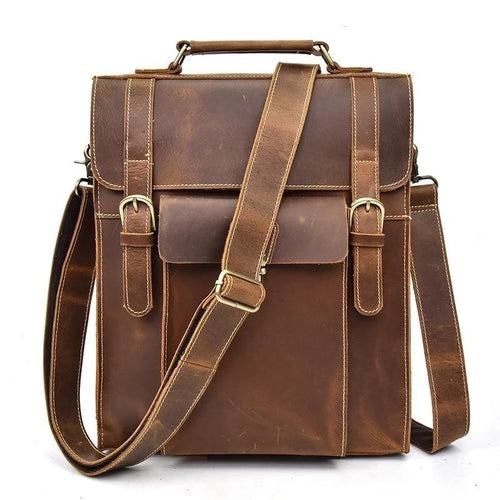 Handmade vintage leather Vali Backpack by Steel Horse Leather with zippered compartments and adjustable straps