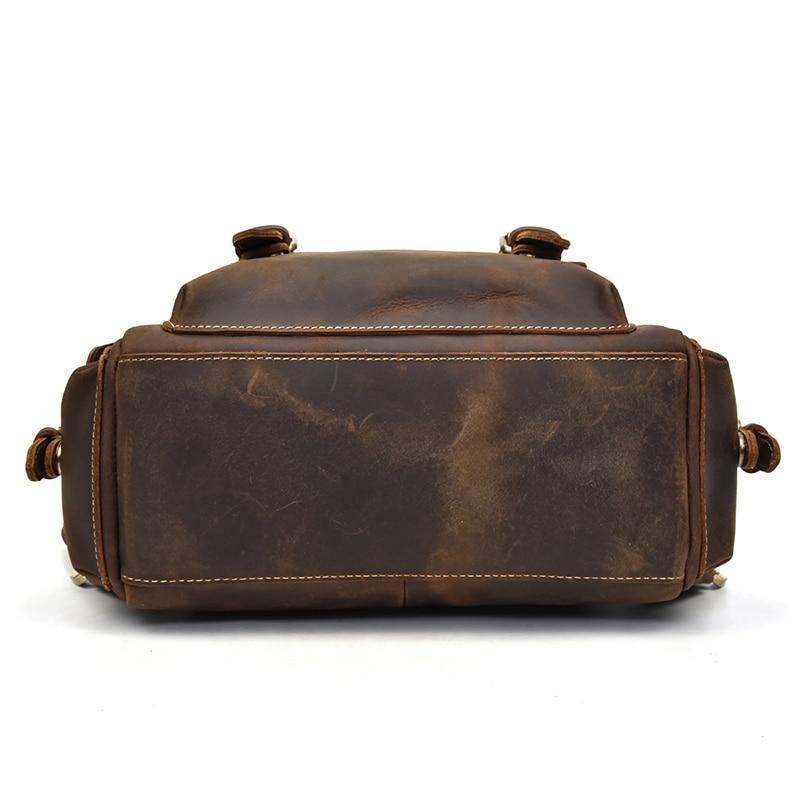Freja Backpack handcrafted crazy horse leather travel backpack with multiple compartments and adjustable straps