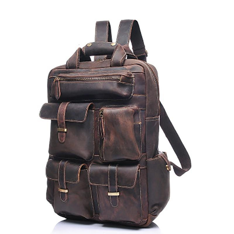 The Shelby Backpack genuine leather stylish durable with padded laptop compartment and multiple pockets