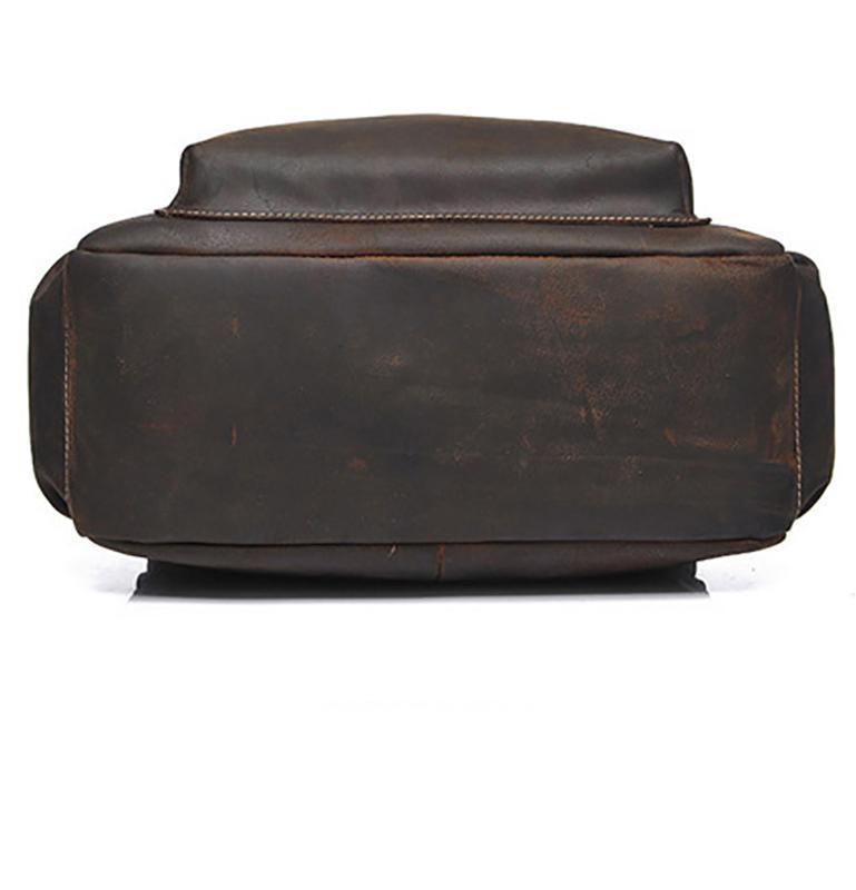 The Helka Backpack genuine vintage crazy horse leather backpack with ergonomic straps and multiple pockets