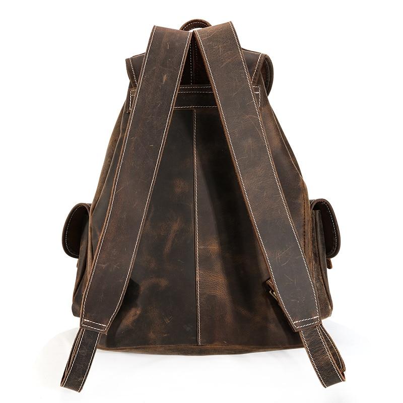 Thorsen Backpack small handmade genuine leather backpack in vintage style with adjustable straps and multiple compartments
