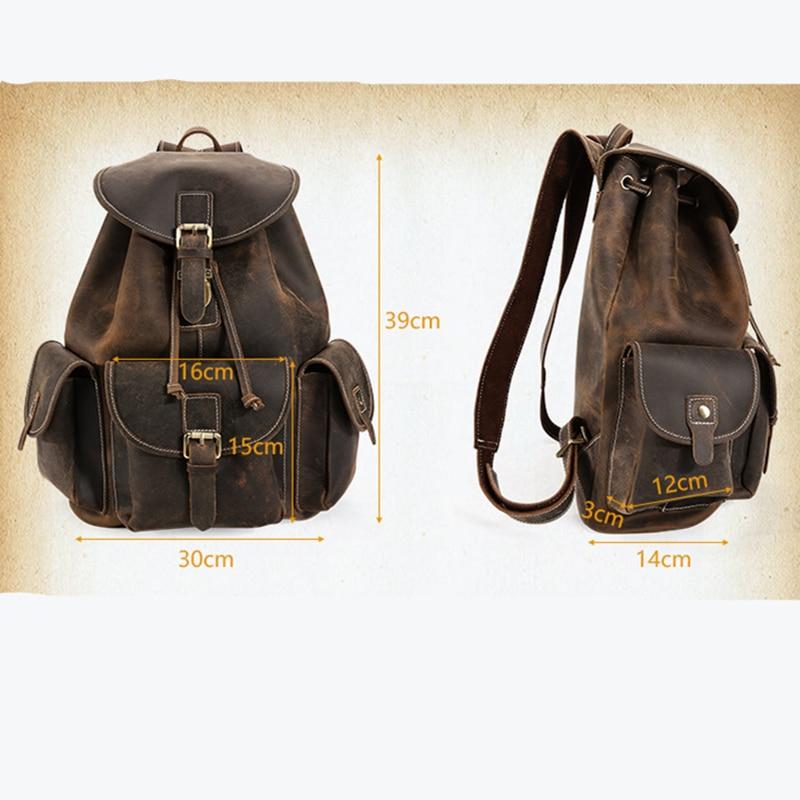 Thorsen Backpack small handmade genuine leather backpack in vintage style with multiple compartments and adjustable straps