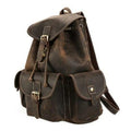 Thorsen Backpack small handmade genuine leather vintage-style backpack with multiple compartments and adjustable straps