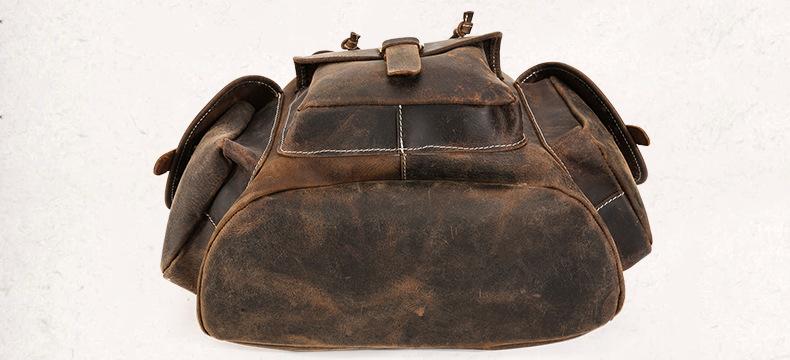 Thorsen Backpack small handmade genuine leather backpack with vintage design and multiple compartments