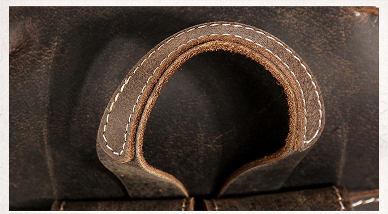 Thorsen Backpack small handmade genuine leather vintage style with adjustable straps and multiple compartments