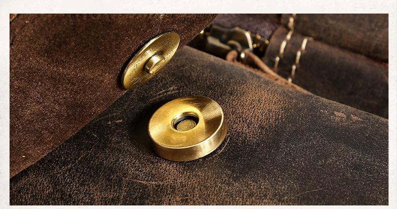 Thorsen Backpack small handmade genuine leather backpack with vintage crazy horse leather design and multiple compartments