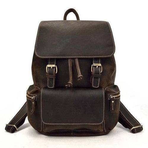 Hagen Backpack vintage genuine leather handmade brown leather backpack with adjustable straps and multiple pockets