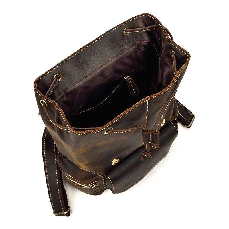 Hagen Backpack vintage genuine leather backpack with adjustable straps and multiple pockets