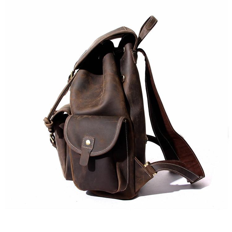 The Asmund Backpack genuine leather rucksack in vintage brown with multiple pockets and adjustable straps