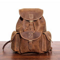The Asmund Backpack genuine leather rucksack in vintage crazy horse leather with multiple pockets and adjustable straps
