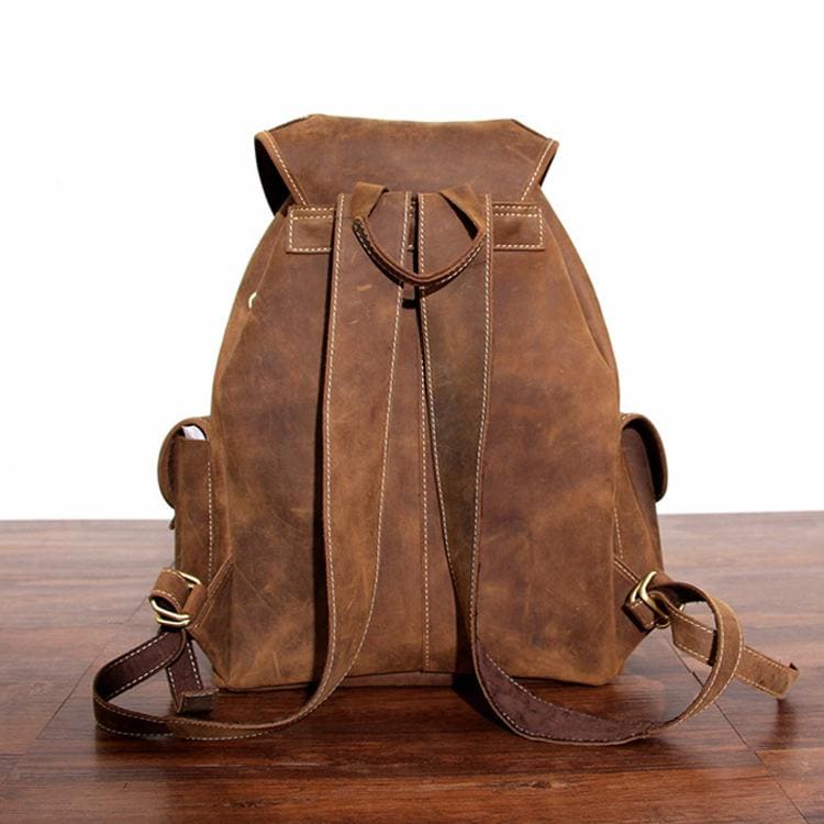 The Asmund Backpack genuine leather rucksack with vintage crazy horse leather and multiple pockets