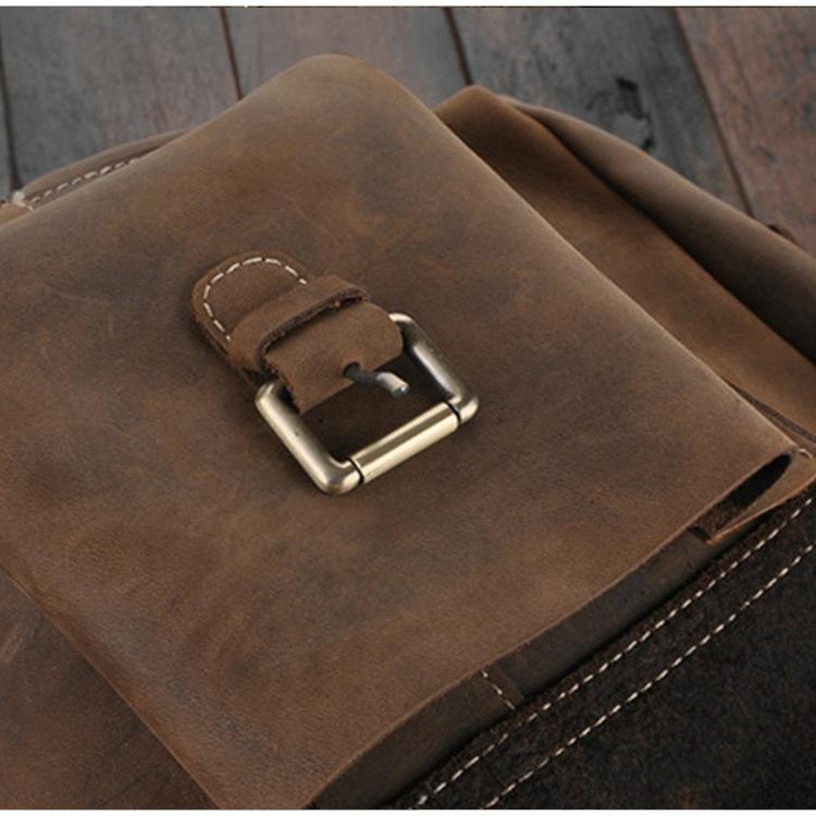 The Asmund Backpack genuine leather rucksack in distressed brown vintage style with multiple pockets and adjustable straps