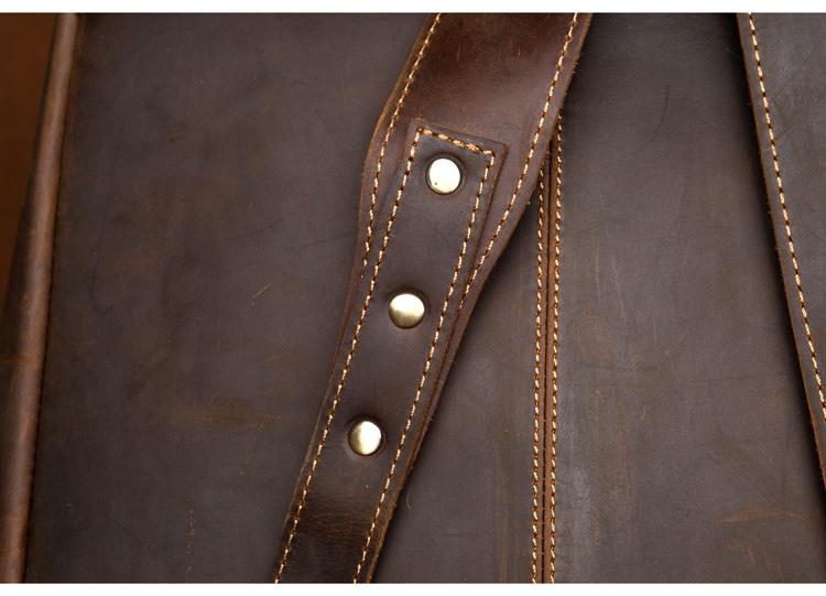 Vernon Leather Minimalist Backpack made of crazy horse leather with ergonomic straps and multiple pockets for everyday use