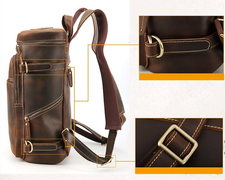 The Raoul Backpack handmade vintage leather with multiple pockets and adjustable straps