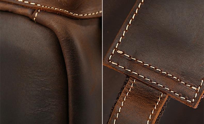 The Raoul Backpack handmade vintage crazy horse leather with multiple pockets and adjustable straps