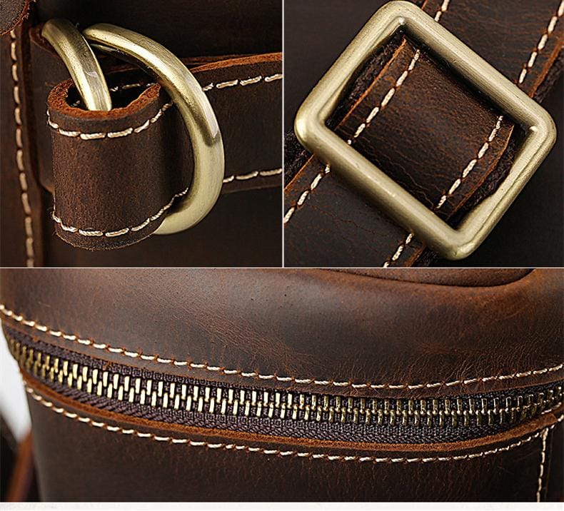 The Raoul Backpack handmade vintage leather with multiple pockets and adjustable straps