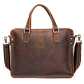 Viggo Genuine Leather Messenger Bag in crazy horse leather with adjustable strap and multiple compartments for laptops and documents